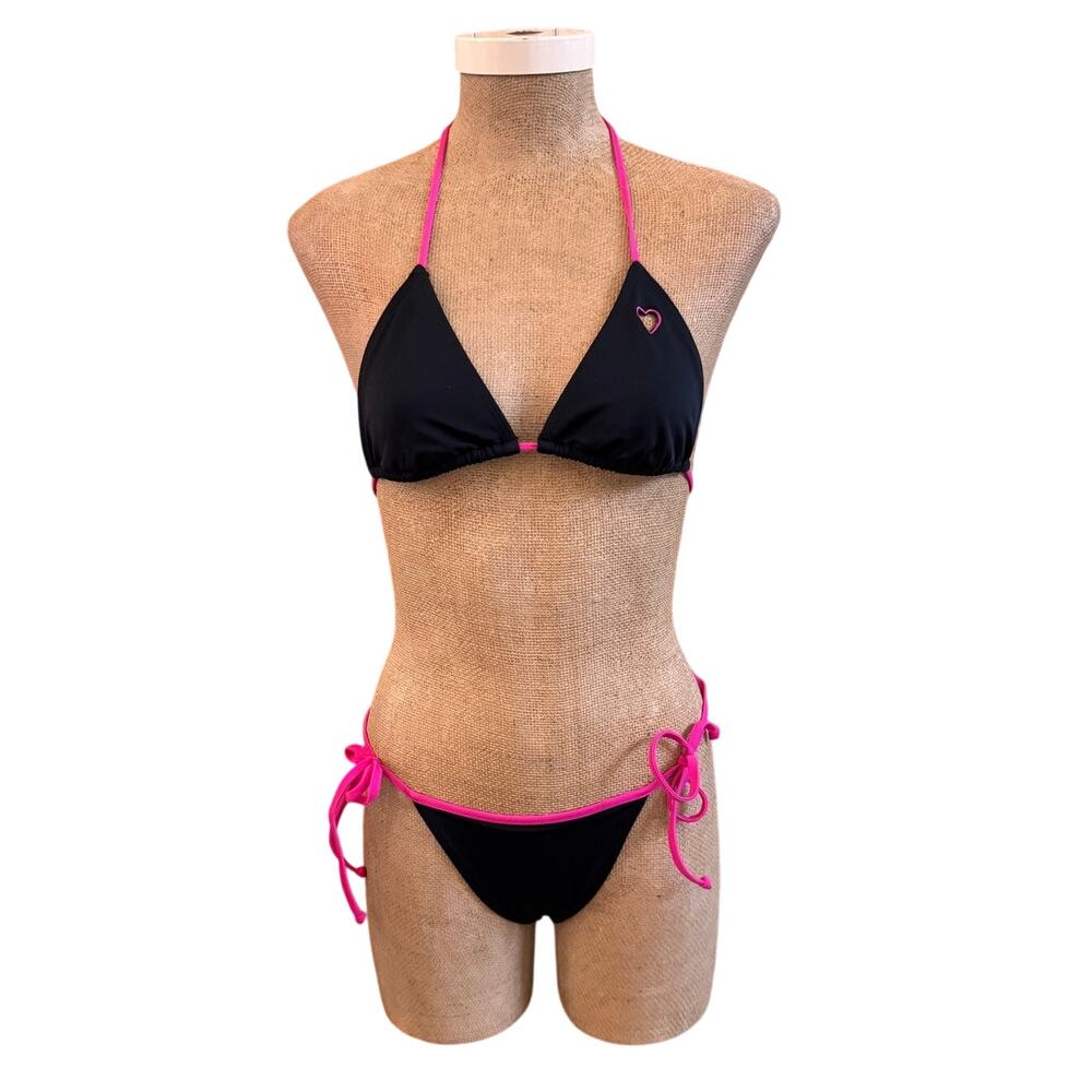 Victoria Secret Y2K Bandeau Rhinestone Jewel Bikini Bathing Swim Suit Size XS